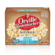 Orville Redenbacher’s Naturals Simply Salted Popcorn, Microwave Popcorn, 12 Coun