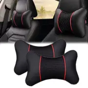 2x PU Leather Car Seat Headrest Pad Pillow Knitted Head Neck Rest Support Pillow (for: MG)