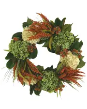Creative Displays 26in Hydrangea Fall Wreath with Berries