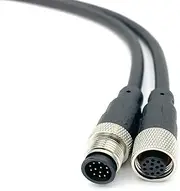 1Meter M12 12 Pins Connector Cable, Male to Female Straight Circular Connector Molding Cable A Code Industrial Molded Cable IP67 Waterproof Unshielded PVC Cable 30V 1.5A AC/DC AWG26（3.28ft）