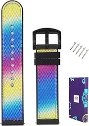 MGHN 20 22mm Watch Straps for Men Women Rubber Watch Strap NATO Strap (Watch Pins Watch Strap Loop Watch Case) (Color : Colorful Black Buckle, Size : 20mm)