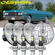 For Mercury Cougar 1967-76 Monterey Comet 4pcs 5.75" Round LED Headlights Hi/Lo (for: Ford)