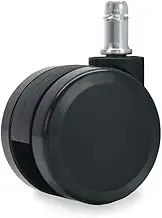 Waytex Universal Office Chair Castors 60mm - Black (1 Pair, Multi-Surface Compatibility, Swivel Type)