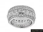 5.40Ct Princess Round Diamond 3Row Eternity Wedding Band Ring 14k White Gold VS2