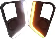 LED DRL Daytime Running Light Front Fog Lamp with Turn Signal Assembly Accessories Compatible With Mitsubishi Triton L200 2019-2020