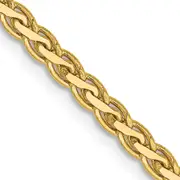 14K Yellow Gold 18 Inch 2.8mm Flat Wheat With Lobster Clasp Chain