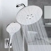 6Pcs Rainfall Shower Head Combo Setting Large Angle-adjustable Shower Set Square Round Water-saving Pressurized Top Spra