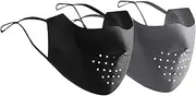 2Pcs Sun Protection Face Cover Breathable UV Shield UPF 50+ Face Cover for Women Reusable Soft Sunscreen Mask Washable with Ear Hoops
