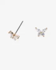Gold Cubic Zirconia Butterfly Stud Earrings