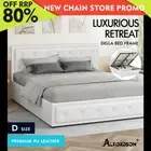 ALFORDSON Bed Frame Double Size Gas Lift Storage Mattress Base Leather White