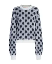 Marni Polka-Dot Knitted Jumper IT44 Gray