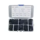 500 Nylon Flat Washers Assorted Sizes for Screws and Bolts Black Plastic