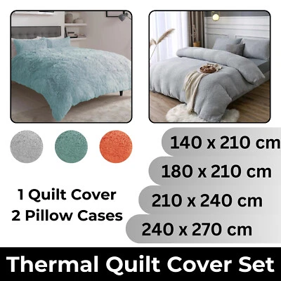 Ultra Soft Thermal Quilt Cover Set Doona Duvet Single Double King Super King Bed