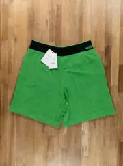 BOTTEGA VENETA parakeet green terry cloth towelling cotton shorts Medium NWT