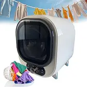 5KG Portable Condenser Tumble Dryer,450W Stainless Steel Vented Tumble Dryer with Mechanical Controls, 0.8KG Capacity, Hot and Cold Wind, Silent, Dual Temperature Control Probe White