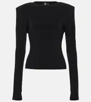 [Norma Kamali] Norma Kamali Shoulder pad jersey top AU 6 black
