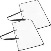 jojofuny 2Pcs Large Clear Art Portfolio Bag Durable Transparent Drawing Board Pouch for Posters Artwork and Documents Versatile Storage Case for Easy Organization and Identification