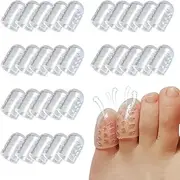 Rose Romee Silicone Toe Protectors 35Pcs, Gel Anti-Friction Toe Protector Breathable Toe Caps Guards for Men Women,Soft Clear Little Toe Covers Silicone Toe Sleeves for Corns,Blisters and Pain Relief