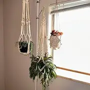 Spring Tension Rod Indoor Plant Pole with 3 Adjustable Arms