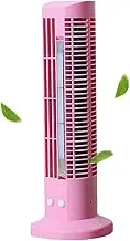 Tower Fan, Small Stand up Desk Fan, with 2 Speeds, 2 Dimming Adjustable Angle Night Light, USB Power, Personal Bladeless Fan for Home Bedroom Office, Electric Table Fan (pink)
