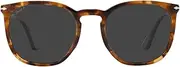 [Persol] Po3316s Rectangular Sunglasses, Honey Tortoise/Polarized Black, 54 mm