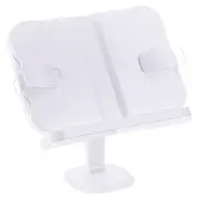 180° Rotate Adjustable Book Holder with Page Clips for Books Textbook, White