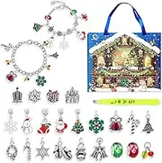 Advent Calendars 2024 Girls - 24 Days Bracelets Jewelry Making Kit Christmas Countdown Calendar | Countdown To Christmas Calendar Ornament with 22 Charm Beads 2 Bracelets