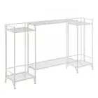 Xtra Storage Two-Tier Tall Folding Metal Shelves w/One Extension Shelf in White