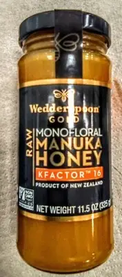 Manuka Honey Wedderspoon Raw Monofloral KFactor 16 - 11.5 oz.