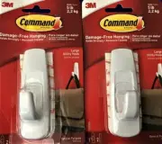 3M Command 2 Large Utility Hooks Damage Free Hanging Holds Strongly 5lb SEALED