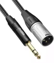 TISINO 1/4 to XLR Cable, Nylon Braid Quarter inch TRS to XLR Male Balanced Inter