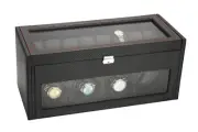 Diplomat Black Modena Quad Watch Winder Box 4 Watches Free US Shipping
