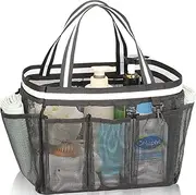 fiezkaa XL Mesh Shower Caddy Portable Shower Bag for College Dorm Camping Travel Gym(Black)
