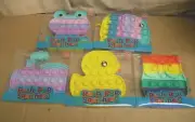 5 Animal Pop Its Push Pop Squishers Fidget Sensory Toys~ Duck,Owl,Elephant,Frog