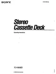 Sony TC-K909ES Tape Deck Owners Manual