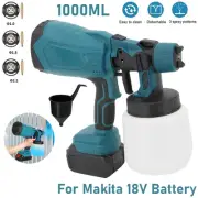 Electric Spray Gun Paint Airless Sprayer w/3 Nozzles HVLP For Makita 18V Battery