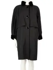 Black Faux Fur Lined Coat