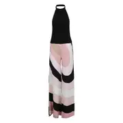 [Pucci] Pucci Halter Neck Geometric-print Jumpsuit 44 IT BLACK/PINK