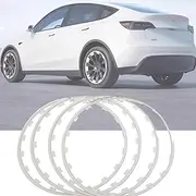 Wheel Rim Protector, ABS Material Protector Ring, 20 Inch Rim Protector, 4 Pieces Rim Edge Protector Ring, Friction-Resistant, Tough and Durable, Suitable for A Variety of Models, White