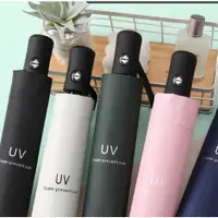 在飛比找蝦皮購物優惠-【絲絹の小舖】黑膠抗UV八骨自動傘 顏色隨機不挑色 折疊傘 