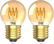 TobeBright E27 Screw Light Bulb 2W Warm Light Bulb 2200K E27 Vintage Light Bulbs Amber, 2W E27 Screw Bulb 15W Halogen Equivalent, AC 220-240V Edison Screw Bulb, Non-dimmable, Pack of 2