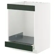 METOD / MAXIMERA base cab for hob+oven w drawer, white/Havstorp deep green, 60x60x80 cm