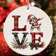 Plaid Love Beagle Dog Dabbing Dance Christmas Ornament Gift Tree Decor Hanging