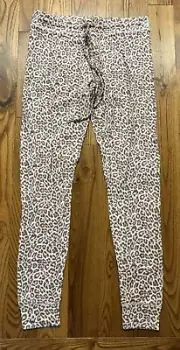 AMERICAN EAGLE PINK LEOPARD PRINTED SUPER HI RISE THERMAL PANTS SIZE MEDIUM