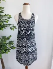 NEW Cotton On Women's High Neck Shift Dress Size XS Black and White Pattern