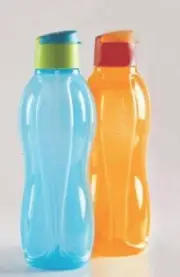 Tupperware TWO Water Bottles 1L w/ Liquid Tight Big Gulp Pour Seals Aqua Org New