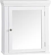 Teamson Home Stratford Wooden Bathroom Furniture, Mirrored Wall Medicine Cabinet, White