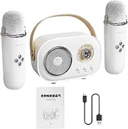 Jubepk Portable Karaoke Speaker Microphone, Wireless Karaoke Mic for Adults, Portable Home Entertainment Mic Speaker Set with Charging Cable Portable