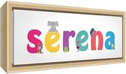 Little Helper Personalised Natural Wood Canvas Art Print with Name Girl Serena 25 x 63 x 3 cm Multi-Colour