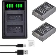 2X 2500mAh BLN1 BLN-1 Battery + USB Type-c Dual Led Charger for Olympus OM-D E-M1, Pen-F, E-M5 MarkII, E-M5, E-P5 for Olympus BLN-1 OM-D E-M1 E-M5 Mark 1 2 I II Pen-F Pen E-P5 HLD-6